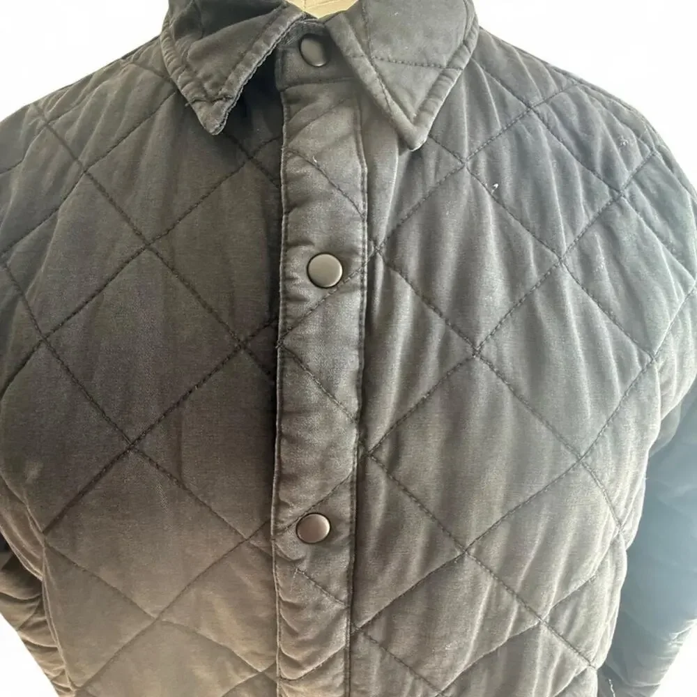 Penfield Black Quilted Button-Up Jacket – Size M